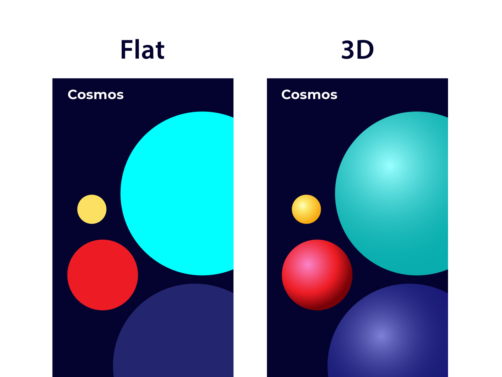 Flat vs 3D by Rashed on Dribbble