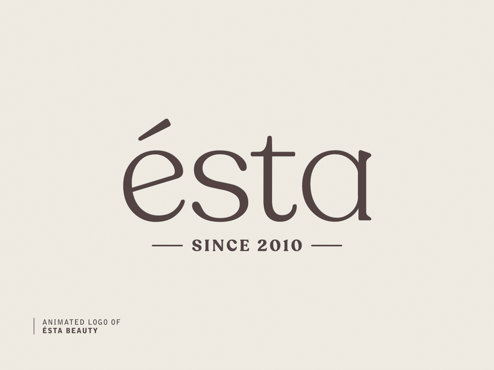 Animated Logo of Ésta Beauty animation brand identity branding creativity graphicdesign logo logotype motion design motiongraphics typography