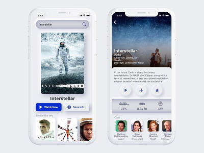 Movie Streaming App concept mobile movie app neumorphism sci fi streaming