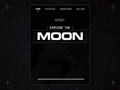 Explore The Moon animation black and white explore ipad moon motion graphics photography scifi space spaceshift tablet travel typography ui ux
