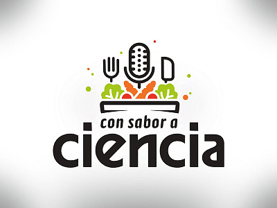 Con Sabor a Ciencia brand branding colima design food graphic healthy it logo radio science vector