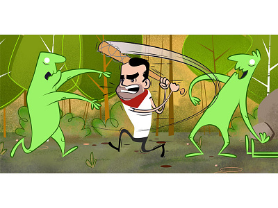 Negan - The Walking Dead cartoon character dead design fanart illustration negan personaje retro upa walking zombie