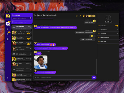 Direct Messaging UI Concept attachment chat dark mode desktop direct messaging emoji prototype ui ux video call