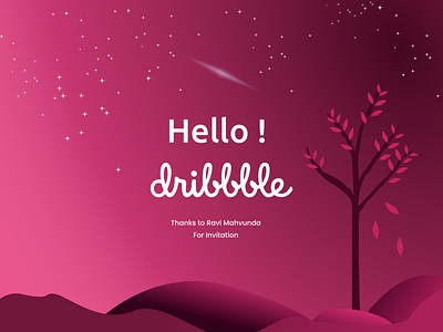 Hello Dribbble design drawing dribbble hello dribbble hellodribbble illustration pink