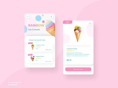 Ice Cream App design figma icecream pink ui ui ux ui design uidesign uiux
