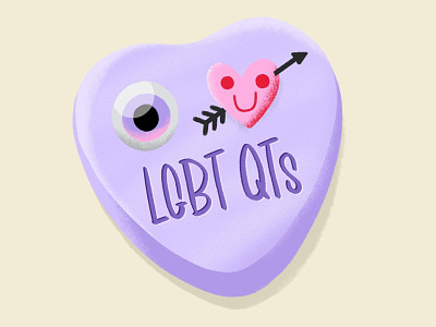 I <3 LGBT QTs gay heart illustration lgbt pride valentine