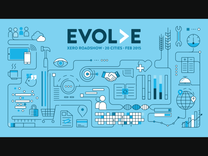 Evolve - Opening title animation after animation bumper effects icons opening sequence title vector