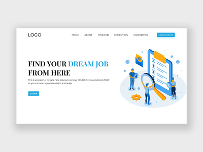 Job Portal career designers clean design find job hire homepage job job portal job search landing page typography ui ux website website design