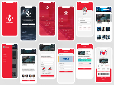 iOS App for Movie Theater android app app cinema app ios apps mobile movie app movie theater ticket booking ui ux