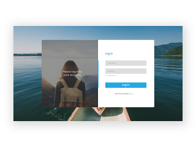 Log In Page of Travel Website explore landing page log in log in form sign in sign in form sign up travel agency travel website ui ux