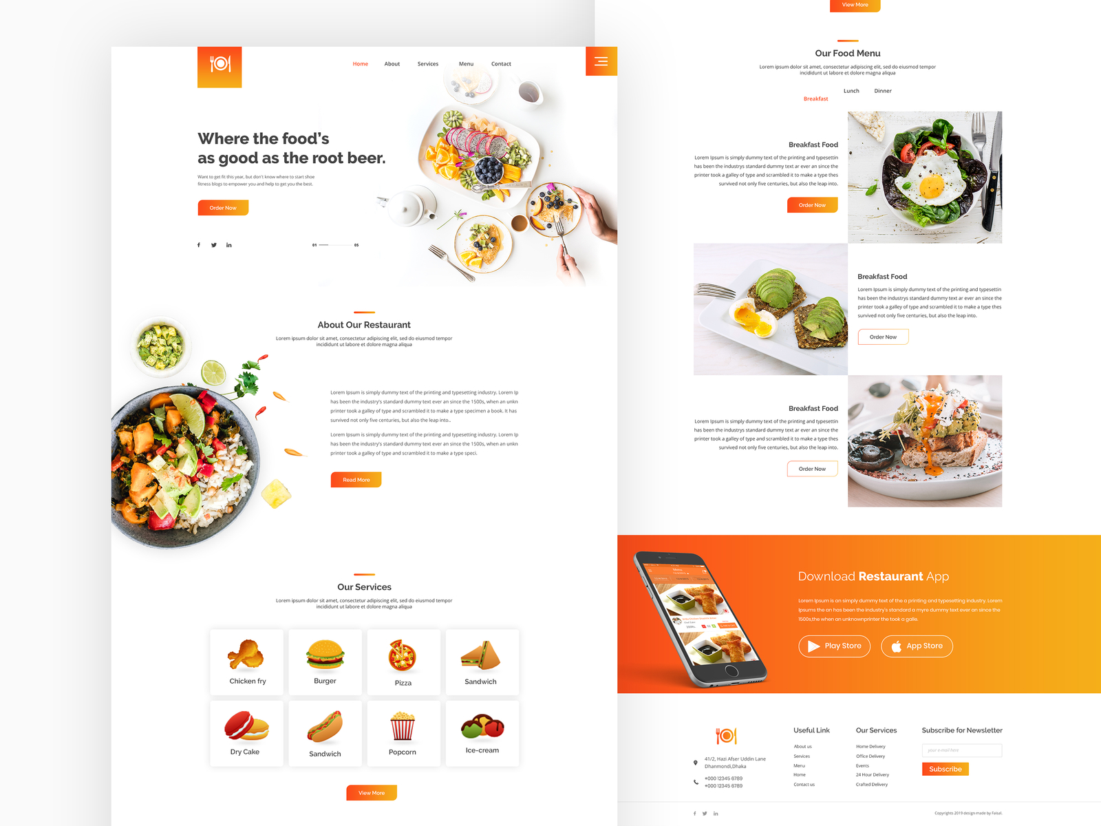 Restaurant - Website Exploration by Md Faisal Mia on Dribbble