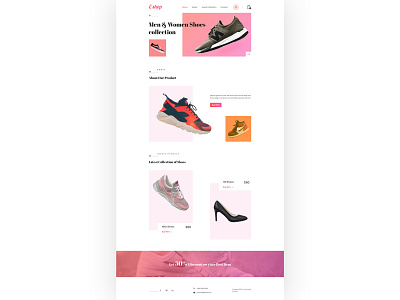 Web E-Commerce clean ui e commerce home page landing page landing page ui minimal shoes ux web web design website