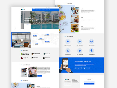 Hotel - Website Exploration clean food home page hotel hotel booking hotel website landing page luxuary hotel minimalist trends ui ux web page webdesign