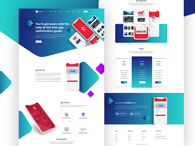 App Landing Page app app landing page app landing template app ui home page minimal mobile app typogaphy web design website