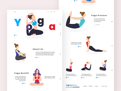 Yoga Landing Page clean gym health home page illustration landing page minimalist ui design ux design website yoga yoga girl yoga pose