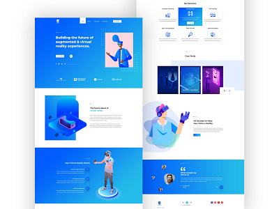 Virtual Reality - Landing Page artificial intelligence gradient illustraion minimalism modern sketch app template virtual assistant virtual company virtual reality virtual reality device virtual reality system vr website