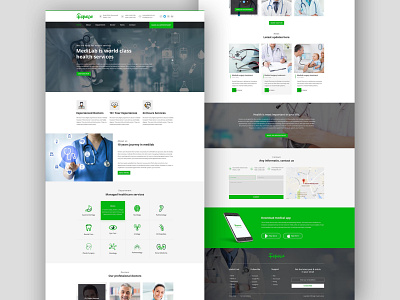 Hospital & Health Clinic Landing Page clinic templates doctor hospital website design medical website design medicine medicine cure therapy care minimal nurse patient hospital doctor vaccine pharmacy landing page responsive website search slider header