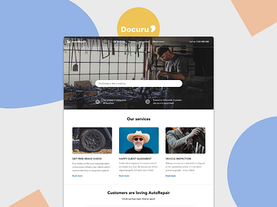 Auto Repair Website Concept auto branding design illustration ux website