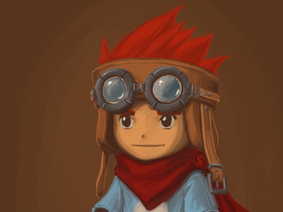 Steampunk ginger digital painting