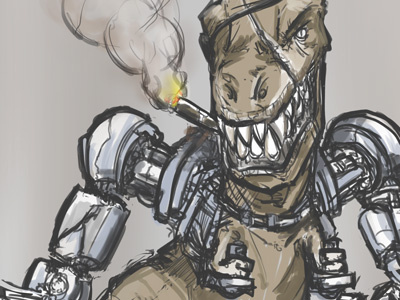 Dino Damage drawing trex