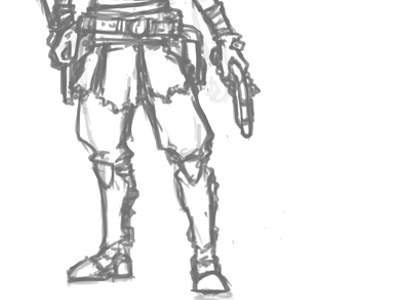 Belts and Boots character concept sketch