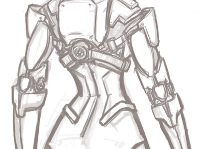Pilot Suit Back character concept legions sketch