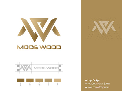 Mode Wood logo design branding logo logotype monogram visual identity