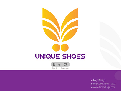 Unique shoes logo design branding design dorna design logo logodesigner masoud nazari monogram onlineshop shopping cart