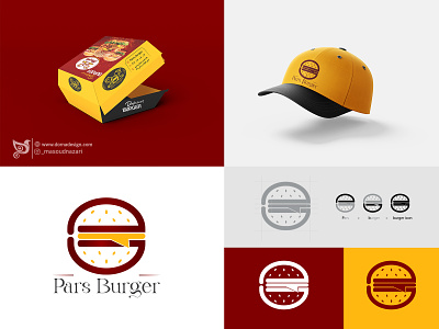 "Pars Burger" logo design branding burger burgerlogo design dorna design fastfoodlogo identitybranding logo logodesigner logotype masoud nazari monogram visualdesigner