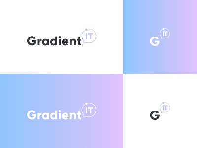 GradientIT logo branding design flat illustrator logo minimal vector