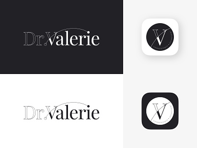 Dr. Valerie logo blackandwhite branding design icon logo minimal minimalism typography vector