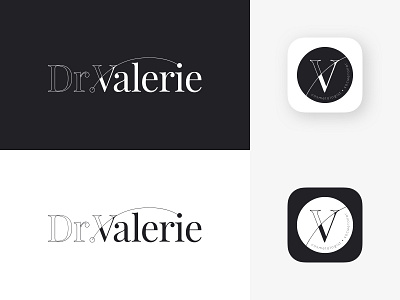Dr. Valerie logo blackandwhite branding design icon logo minimal minimalism typography vector