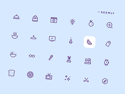 Seemly icons app icon set iconography icons line outline set simple ui vector