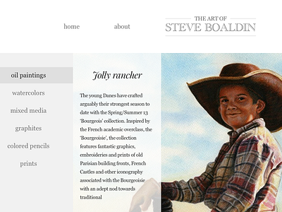 The Art of Steve Boaldin - 2.0 art clean cowboy paintings responsive ui ux web website western