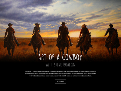 Art of a Cowboy arts clean cowboy paintings reality tv responsive series simple television typography ui ux western