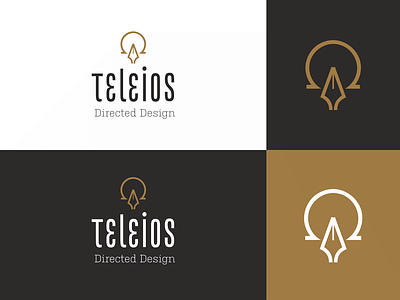 Teleios Design Branding alpha branding design greek icon logo omega pen symbolism