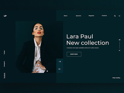 Lara Paul S Hero Screen design shop ui web webdesig