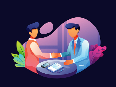 Job Seekers Flat Illustration