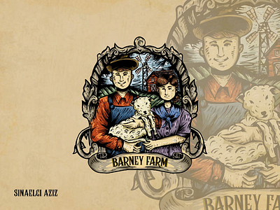 Barney Farm Vintage Illustration
