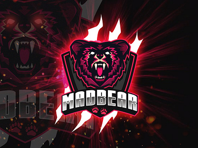 Madbear bear esport graphic design logo mascot mascot character mascot design mascot logo twitch vector