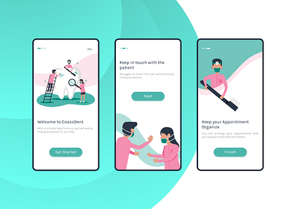 The Onboarding of Dental Co-Assistant Mobile App dental care health onboarding product design uidesign uxdesign uxui