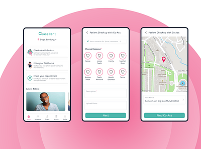 Finding your Nearest Dental Co-Assistant app dental care design health product design ui uidesign ux uxdesign