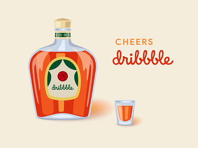 Cheers Dribbble! bottle debut first shot hello dribble illustration illustrator vector