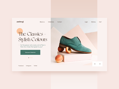 Shoes Collection Landing Page adobe xd daily ui fashion fashion website green landing page landing page design peachy shoes shoes store web web design