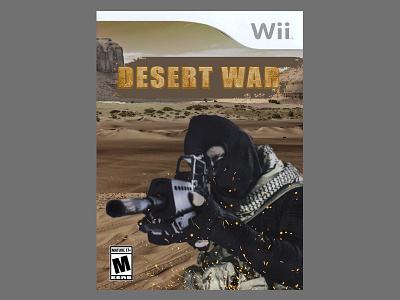 Desert War Game Cover adobe photoshop composition cover art dark design game game art game cover game design games graphic design manipulation military typography war