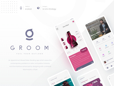 Groom Salon Booking Appp appointment contemporary interaction interactive design salon soft ui