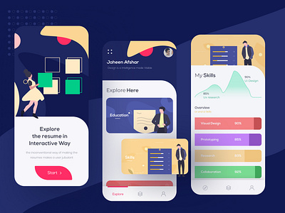 Interactive Resume Concept clean ui contemporary design modern resume resume la interface ui uidesign ux resume