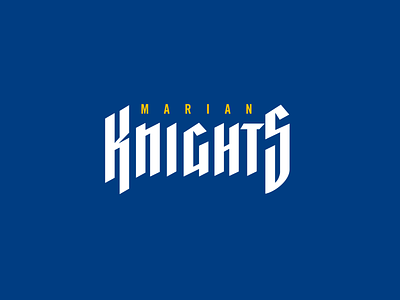 Marian Knights Wordmark college letters football designs identity design knights wordmard knights wordmard logo medeivel medeivel sports school logo sports branding sports design sports identity sports lettering sports logo team logo