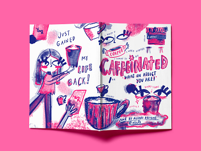 Caffeinated Zine book cover book cover design design illustration