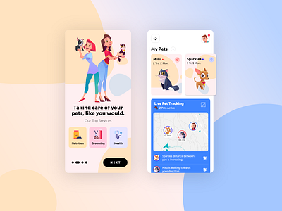 Pets Tracking UI concept design exploration mobile pets ui ux